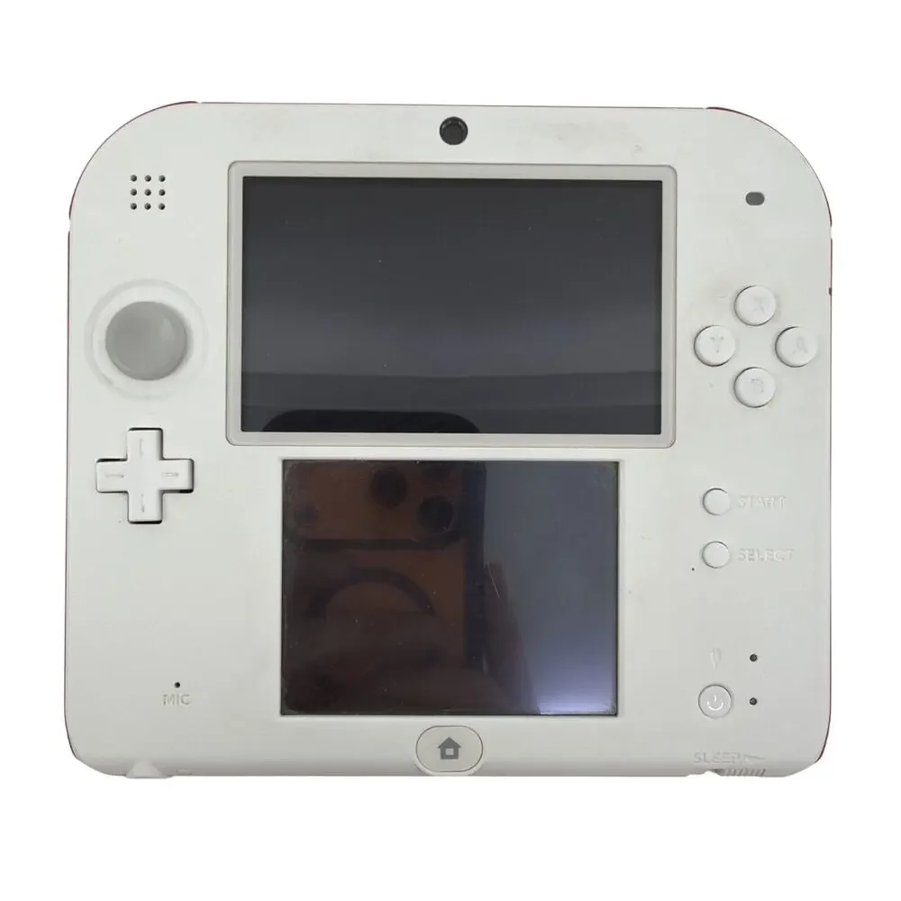 Nintendo 2DS Handheld Game Console FTR-001 White /Red w/ Charger